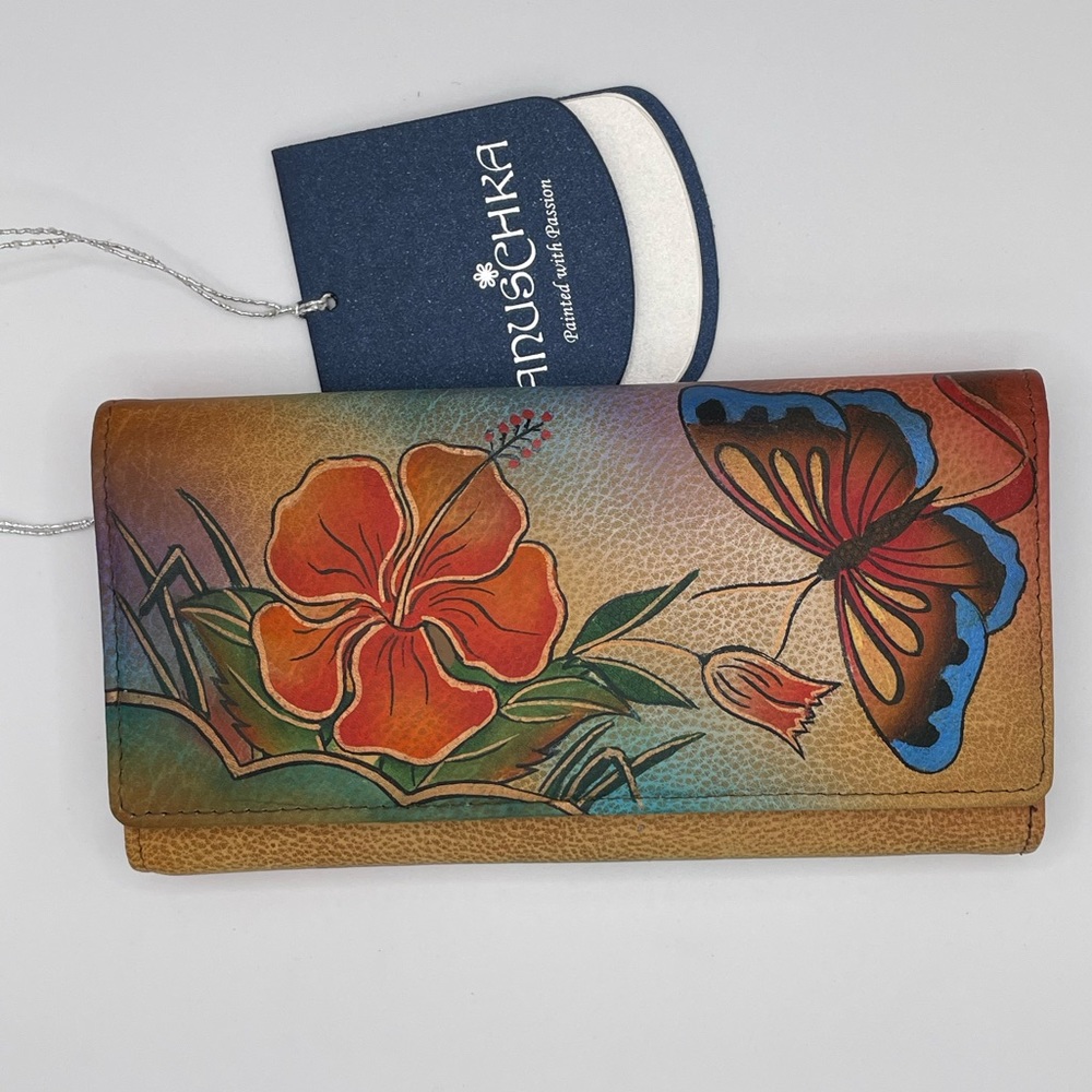 Hand Painted Leather Anuschka Wallet